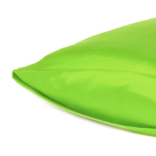 Bright Green Dreamy Set of 2 Silky Satin King Pillowcases - Image 5