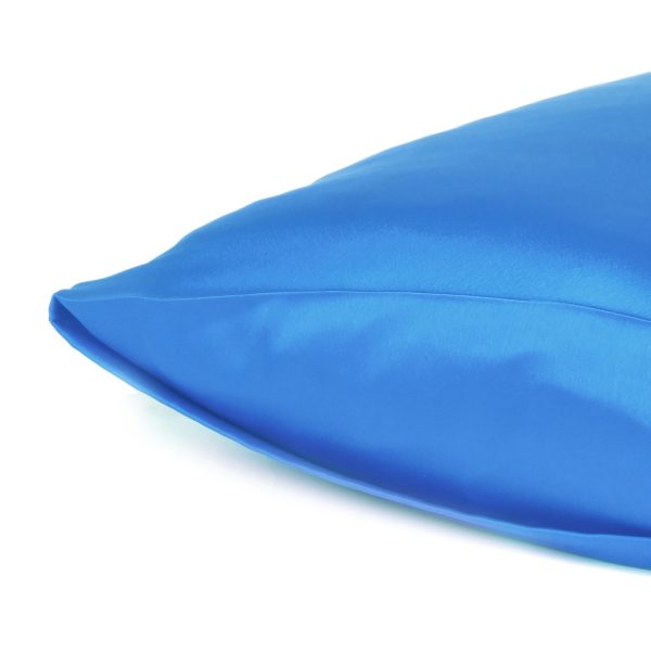Bright Blue Dreamy Set of 2 Silky Satin King Pillowcases - Image 5