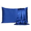 Navy Blue Dreamy Set of 2 Silky Satin King Pillowcases - Image 2