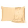 Pale Peach Dreamy Set of 2 Silky Satin King Pillowcases - Image 2