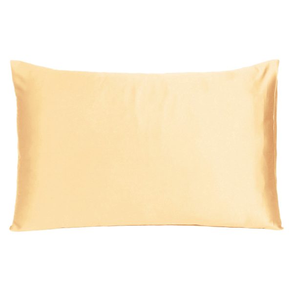 Pale Peach Dreamy Set of 2 Silky Satin King Pillowcases - Image 3