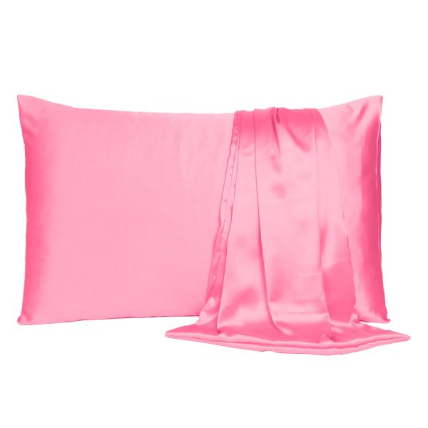Pink Rose Dreamy Set of 2 Silky Satin King Pillowcases - Image 2
