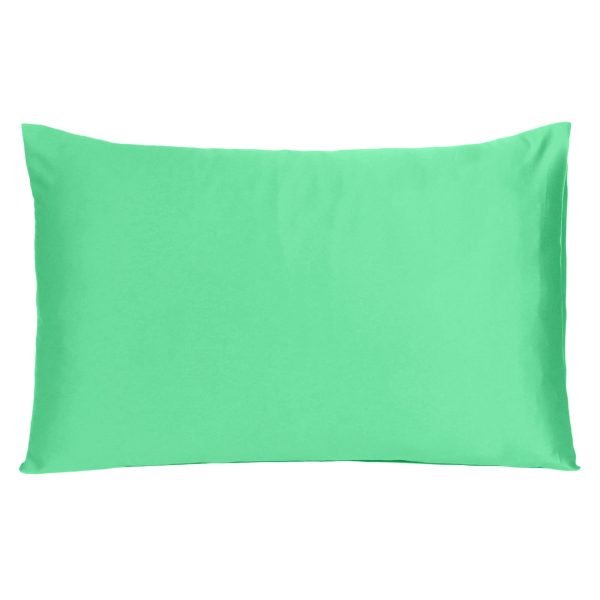 Green Dreamy Set of 2 Silky Satin King Pillowcases - Image 3