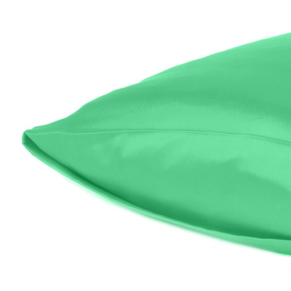 Green Dreamy Set of 2 Silky Satin King Pillowcases - Image 5