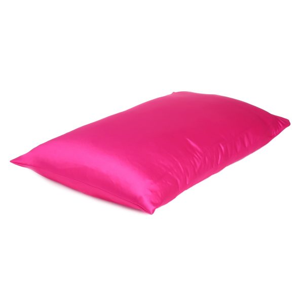 Fuchsia Dreamy Set of 2 Silky Satin King Pillowcases - Image 4