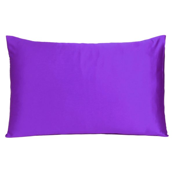 Bright Purple Dreamy Set of 2 Silky Satin King Pillowcases - Image 3