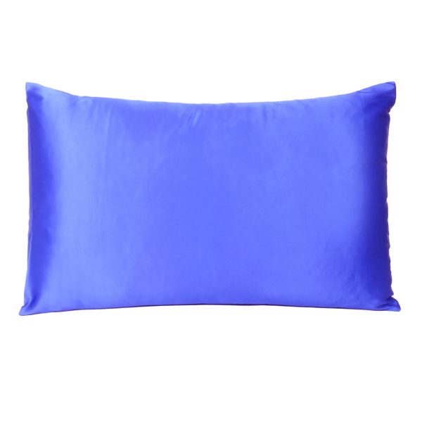 Royal Blue Dreamy Set of 2 Silky Satin King Pillowcases - Image 3