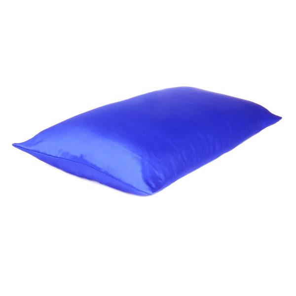 Royal Blue Dreamy Set of 2 Silky Satin King Pillowcases - Image 4