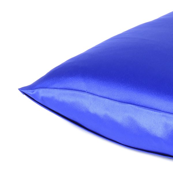 Royal Blue Dreamy Set of 2 Silky Satin King Pillowcases - Image 5