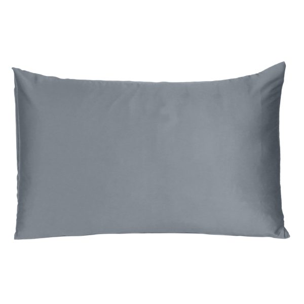 Dark Gray Dreamy Set of 2 Silky Satin King Pillowcases - Image 3