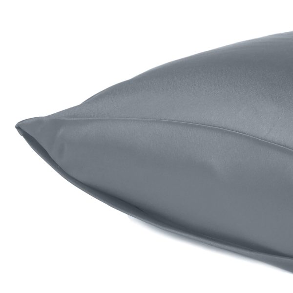 Dark Gray Dreamy Set of 2 Silky Satin King Pillowcases - Image 5