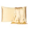 Pale Yellow Dreamy Set of 2 Silky Satin Standard Pillowcases - Image 2