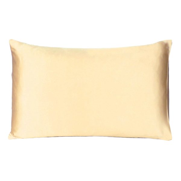 Pale Yellow Dreamy Set of 2 Silky Satin Standard Pillowcases - Image 3