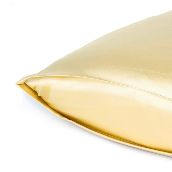 Pale Yellow Dreamy Set of 2 Silky Satin Standard Pillowcases - Image 5