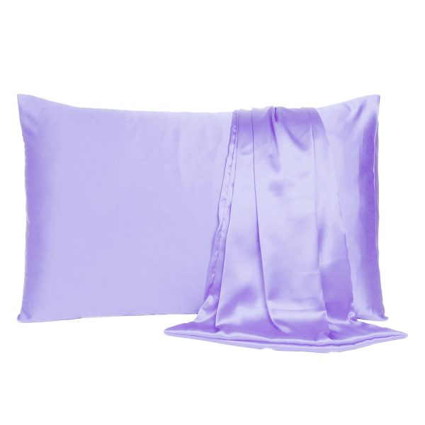 Purple Dreamy Set of 2 Silky Satin Standard Pillowcases - Image 2
