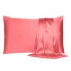 Coral Dreamy Set of 2 Silky Satin Standard Pillowcases - Image 2