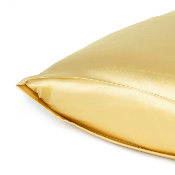 Gold Dreamy Set of 2 Silky Satin Standard Pillowcases - Image 5