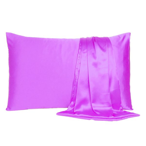 Violet Dreamy Set of 2 Silky Satin Standard Pillowcases - Image 2