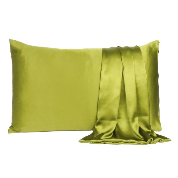Lemongrass Dreamy Set of 2 Silky Satin Standard Pillowcases - Image 2