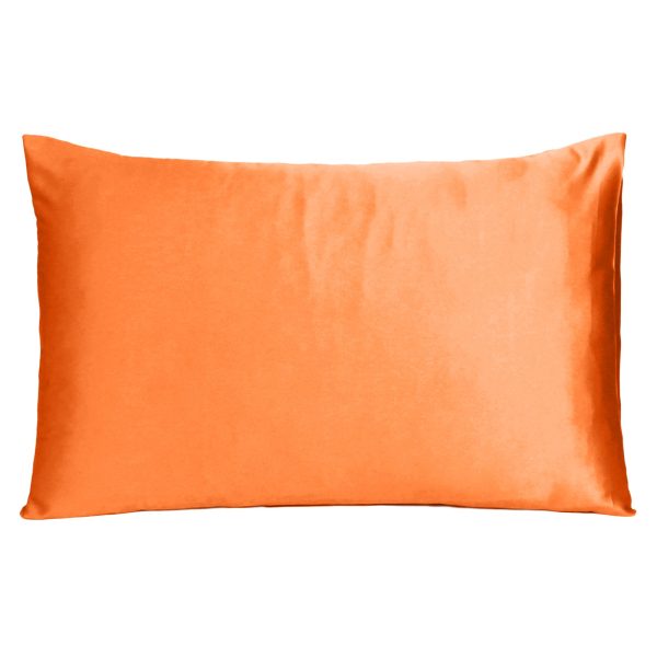 Orange Dreamy Set of 2 Silky Satin Standard Pillowcases - Image 3