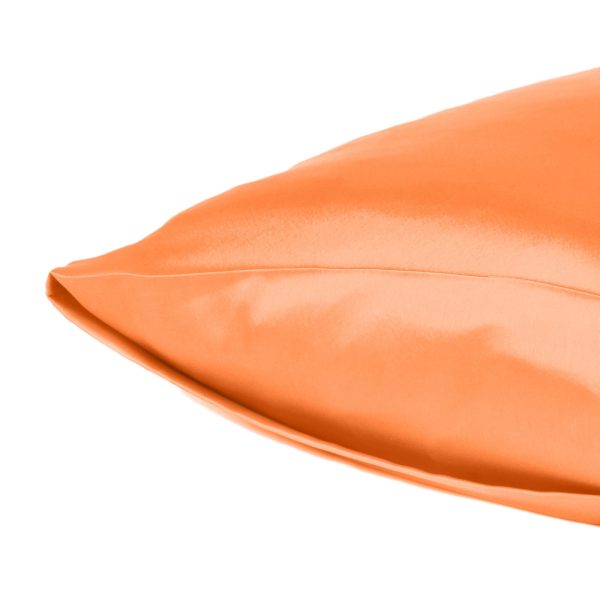 Orange Dreamy Set of 2 Silky Satin Standard Pillowcases - Image 5