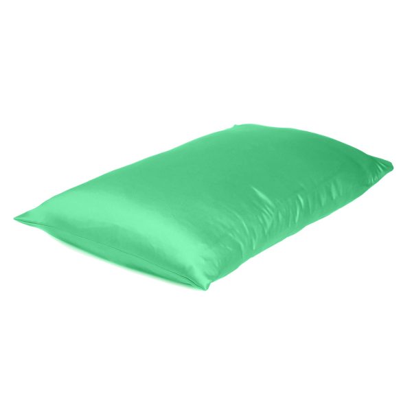 Green Dreamy Set of 2 Silky Satin Standard Pillowcases - Image 4