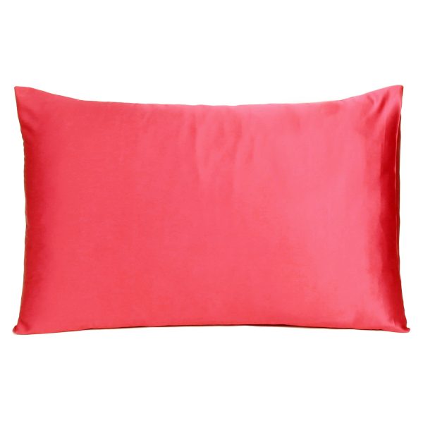 Poppy Red Dreamy Set of 2 Silky Satin Standard Pillowcases - Image 3