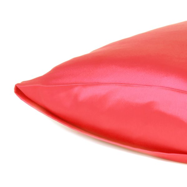 Poppy Red Dreamy Set of 2 Silky Satin Standard Pillowcases - Image 5