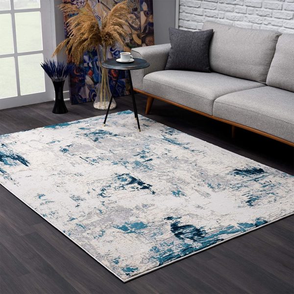 8?x 11?Red and Gray Modern Abstract Area Rug