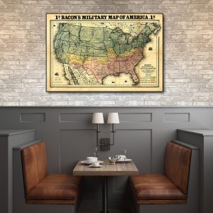 20" x 30" Vintage 1862 Civil War Map Wall Art