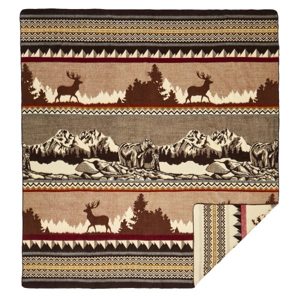Ultra Soft Bear and Deer Lodge Handmade Blanket - Image 2