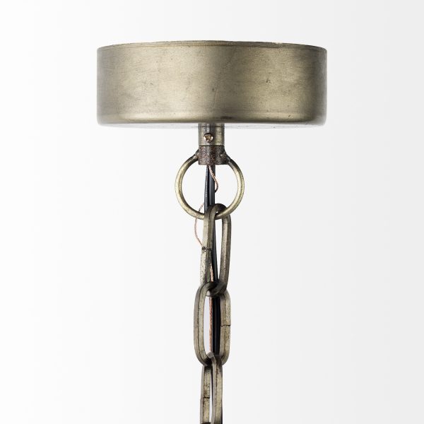 Distressed Bronze Metal Dome Hanging Light - Image 3