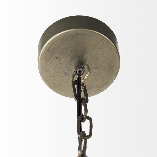 Distressed Bronze Metal Dome Hanging Light - Image 4