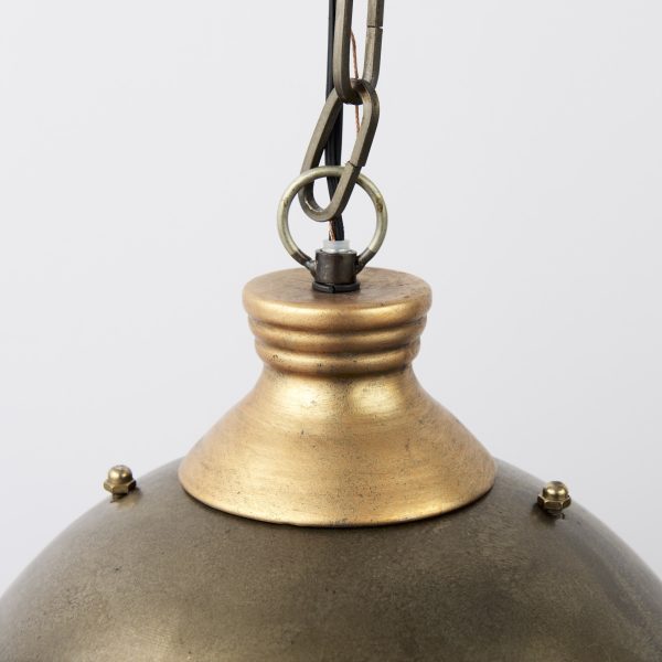Distressed Bronze Metal Dome Hanging Light - Image 5