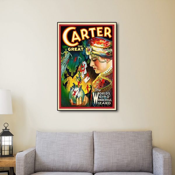16" x 24" Vintage c1920s Carter Vintage Magic Poster Wall Art - Image 3