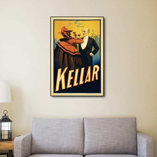 24" x 36" Kellar Drinks with the Devil Vintage Magic Poster Wall Art - Image 4