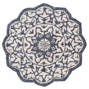 2?x 4?Navy and White Decorative Hearth Rug