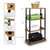 4-Tier Storage Shelf Display Rack Bookcase in Cherry Finish - Image 4