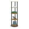 5-Tier Corner Display Shelf Bookcase in Light Cherry & Black