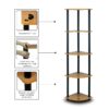 5-Tier Corner Display Shelf Bookcase in Light Cherry & Black - Image 3
