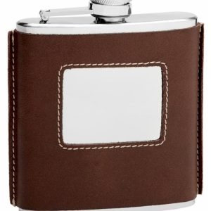 6 Oz. Brown Leather Hip Flask Holders