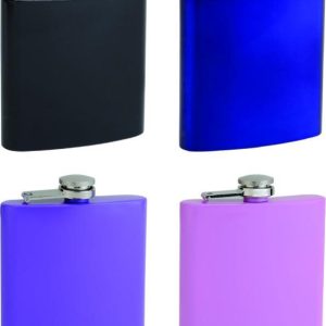 6oz Powder Coated Colored Hip Flasks