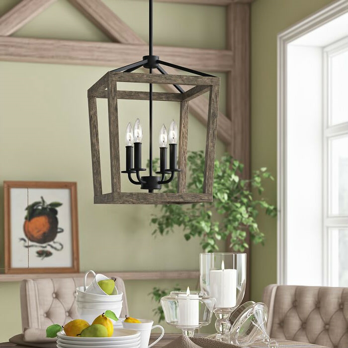 4 Light Lantern Adjustable Dimmable Square/Rectangle Chandelier - Image 2