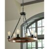 Farmhouse Perfect Circle 6 Lights Metal Wood Chandelier - Image 2