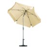 Beige 7.5 Foot Off-White Patio Umbrella with Push Button Tilt and Metal Pole - Image 2
