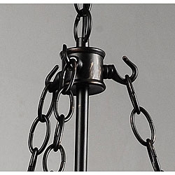 Glass Lantern Chandelier in Antique Copper Finish - Image 2