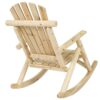 Outdoor Wooden Log Rocking Chair - Adirondack Style - Image 3