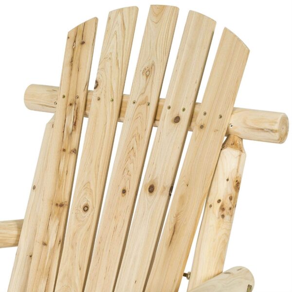 Outdoor Wooden Log Rocking Chair - Adirondack Style - Image 5