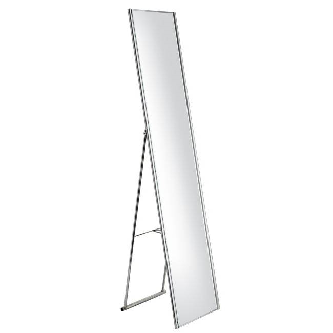 Modern Free-Standing Floor Mirror in Champagne Steel Finish - Image 2