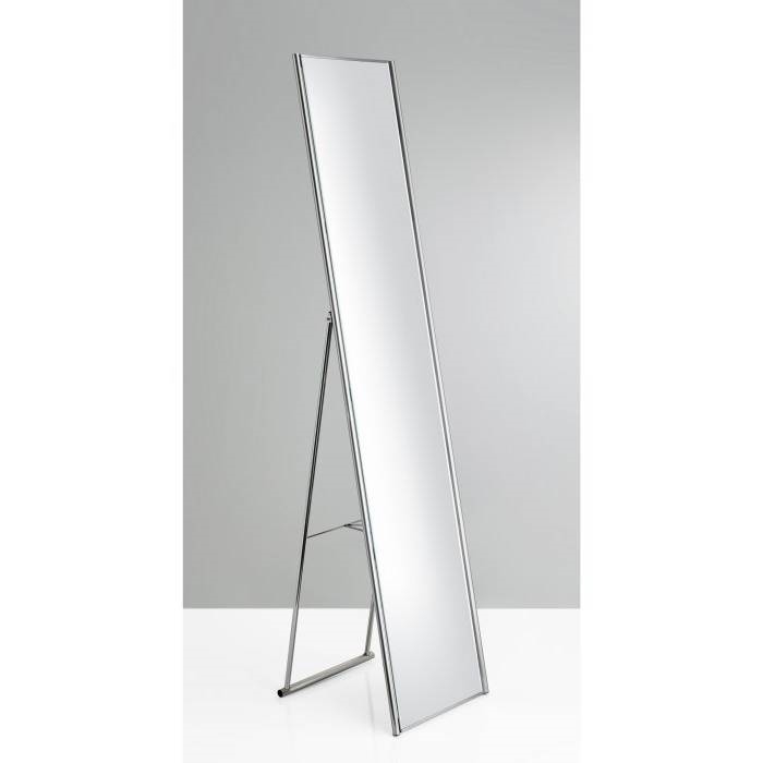 Modern Free-Standing Floor Mirror in Champagne Steel Finish - Image 4